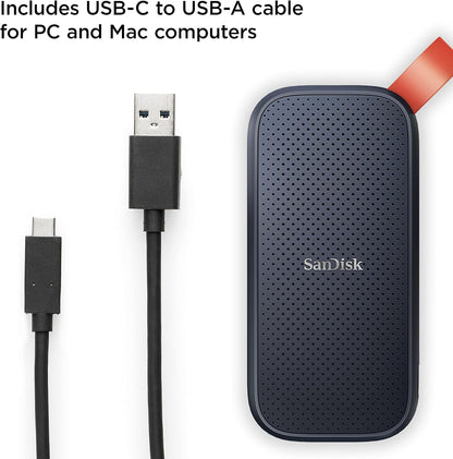 SanDisk portable SSD – drive with USB-C to USB-A cable