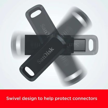 Ultra Dual Drive Go USB-C flash drive – swivel design that protects the connectors