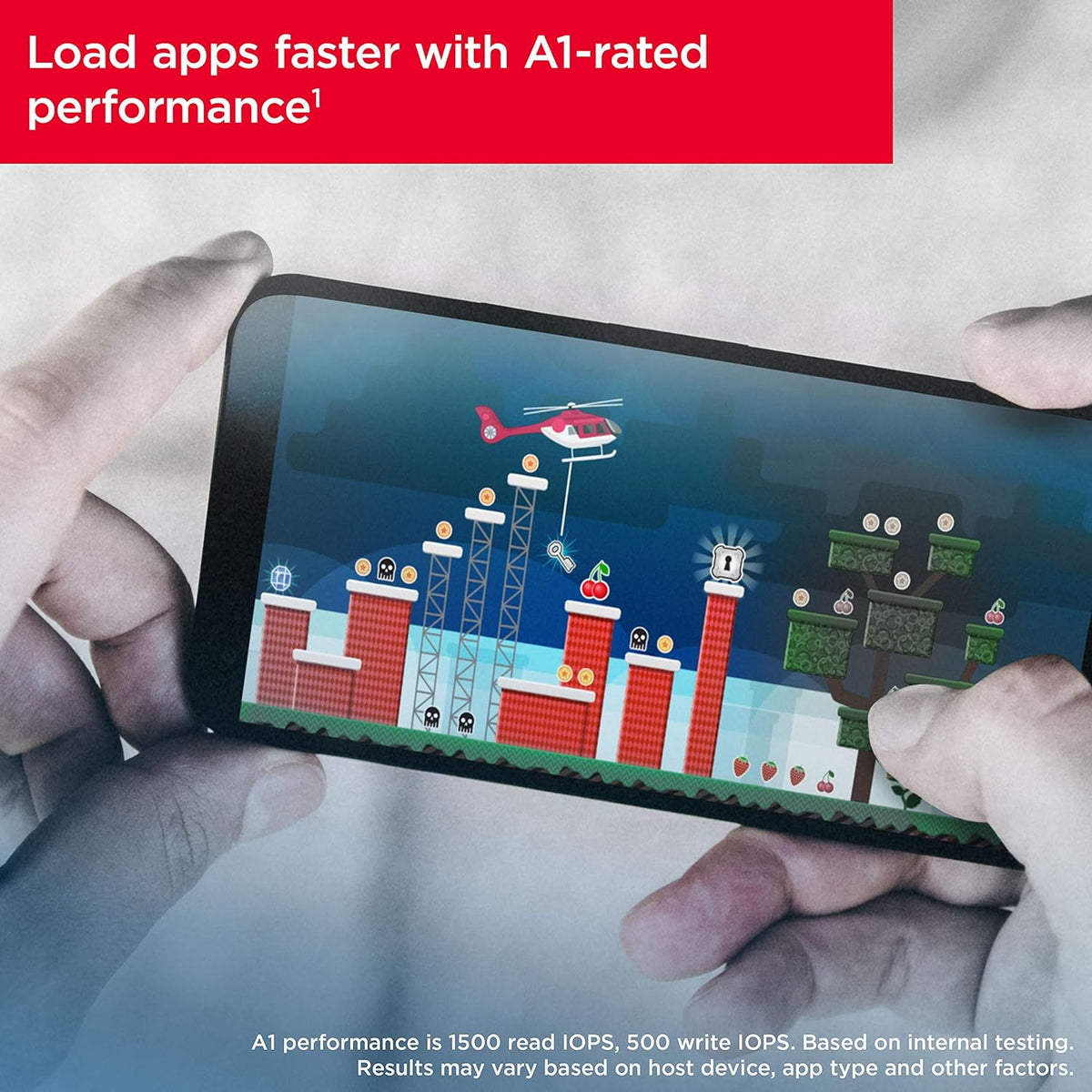 Ultra microSD card – mobile game running on a smartphone, A1 app performance